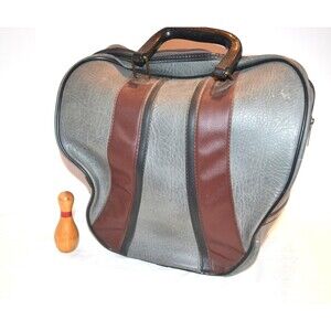 Vintage Bowling Bag Rocking Silver Retro Stripes